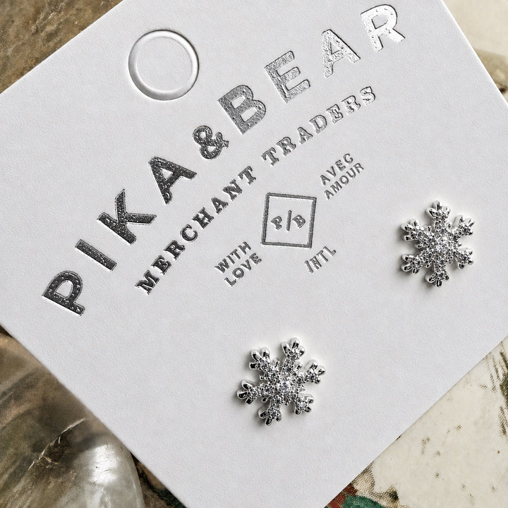 Beira snowflake stud earrings in silver