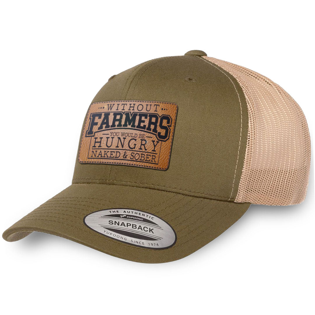 Moss / Khaki leather patch hat - Without Farmers