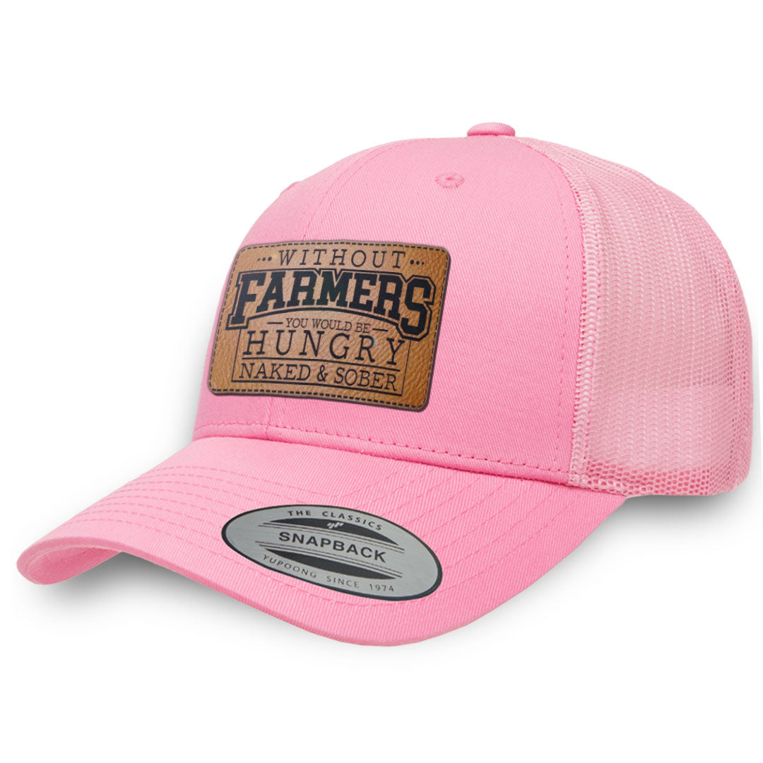 Pink / Pink leather patch hat - Without Farmers