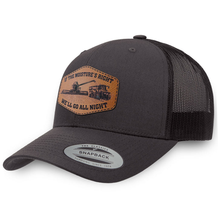 Charcoal / Charcoal leather patch hat - If The Moisture&
