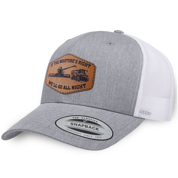 Heather Gray / White leather patch hat - If The Moisture&