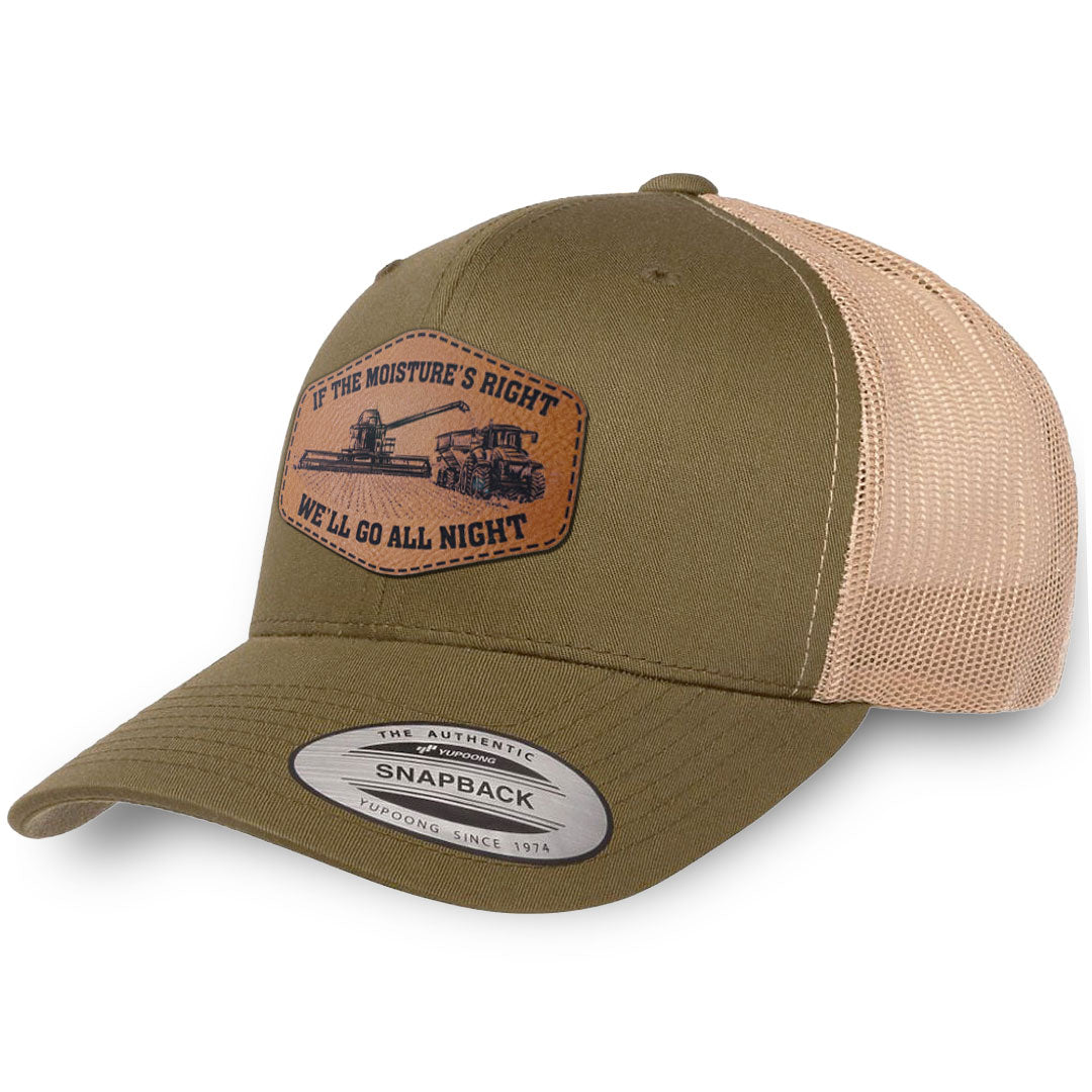 Moss / Khaki leather patch hat - If The Moisture&