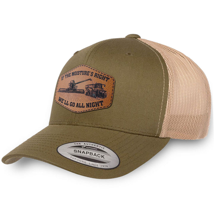 Moss / Khaki leather patch hat - If The Moisture&