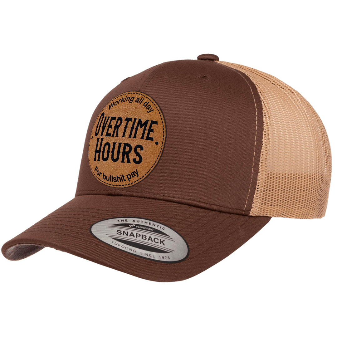 Overtime Hours | Leather Patch Hat