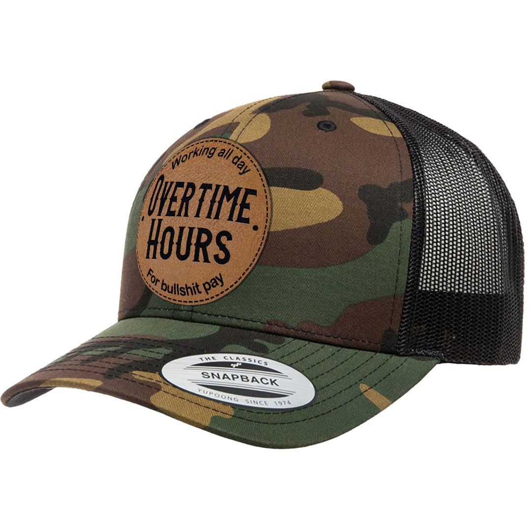 Overtime Hours | Leather Patch Hat