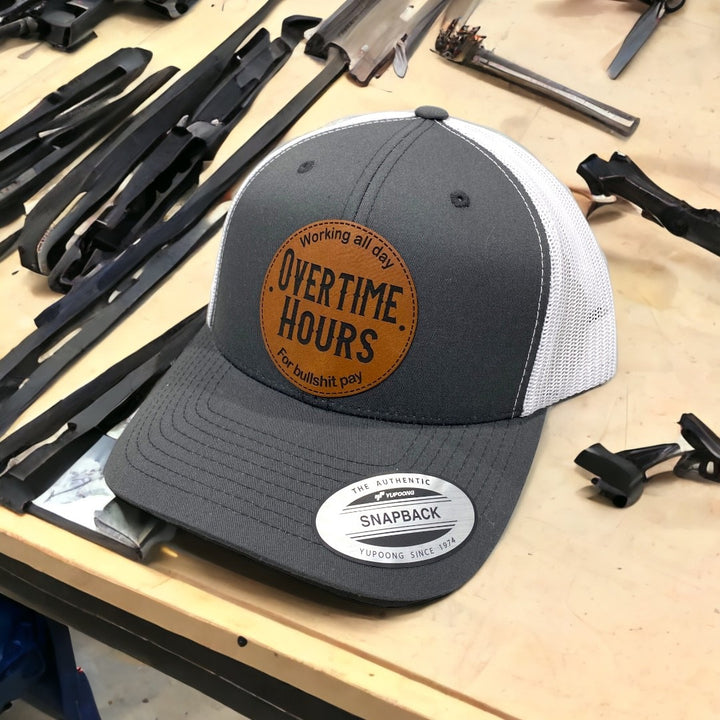 Overtime Hours | Leather Patch Hat