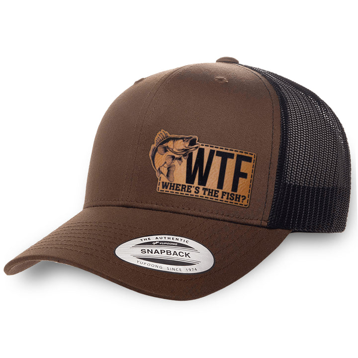 Brown / Black leather patch hat - WTF Where&