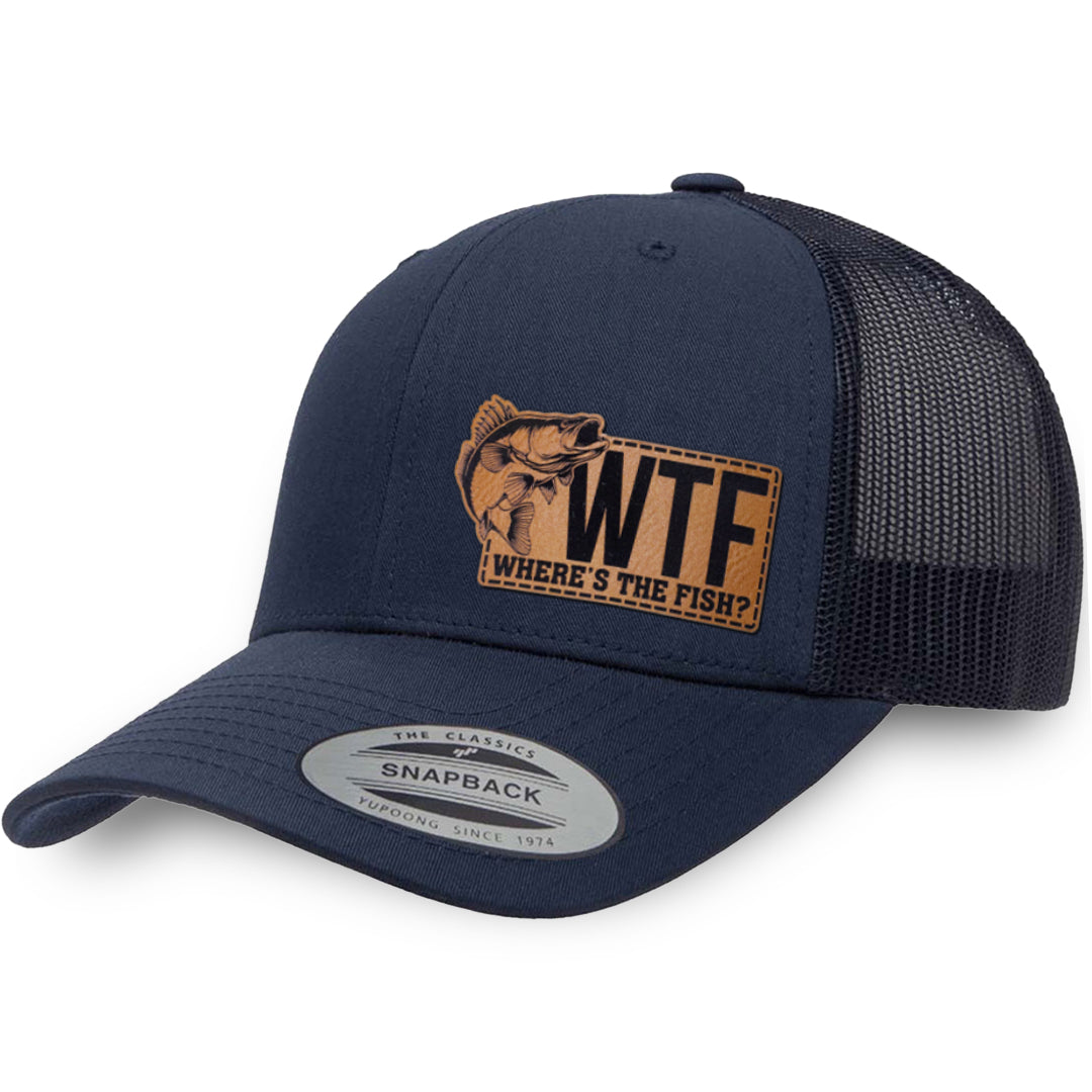 Navy / Navy leather patch hat - WTF Where&