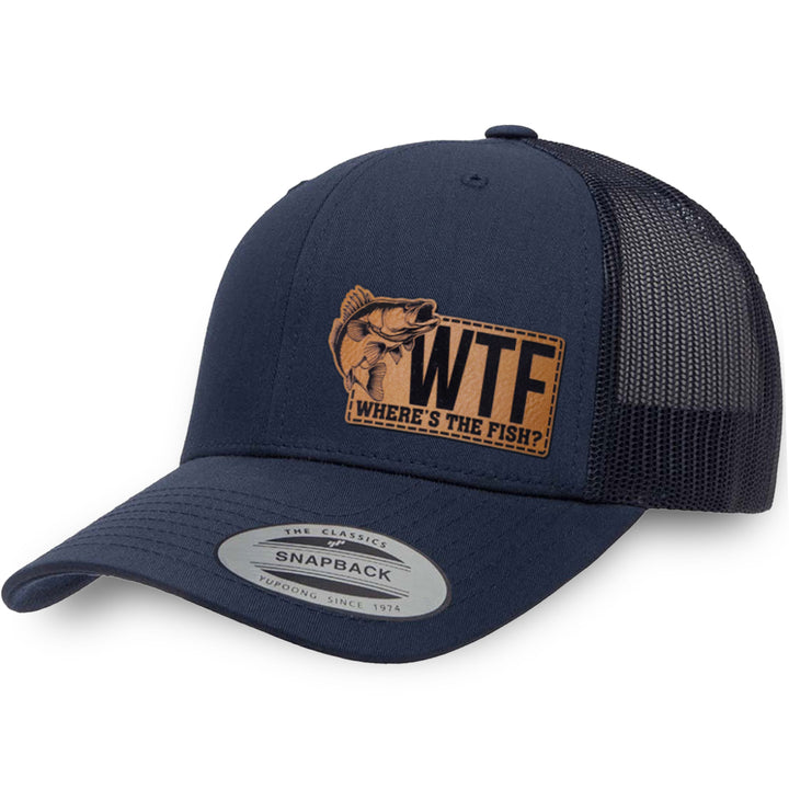 Navy / Navy leather patch hat - WTF Where&