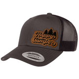 Happy Camper | Leather Patch Hat