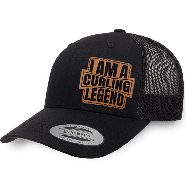 Black / Black leather patch hat - I&