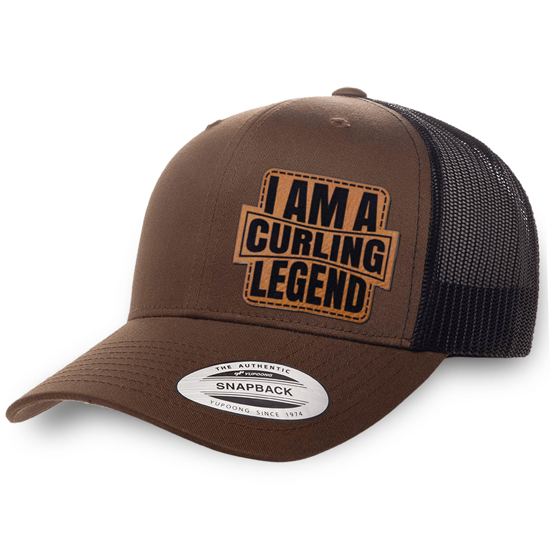 Brown / Black leather patch hat - I&