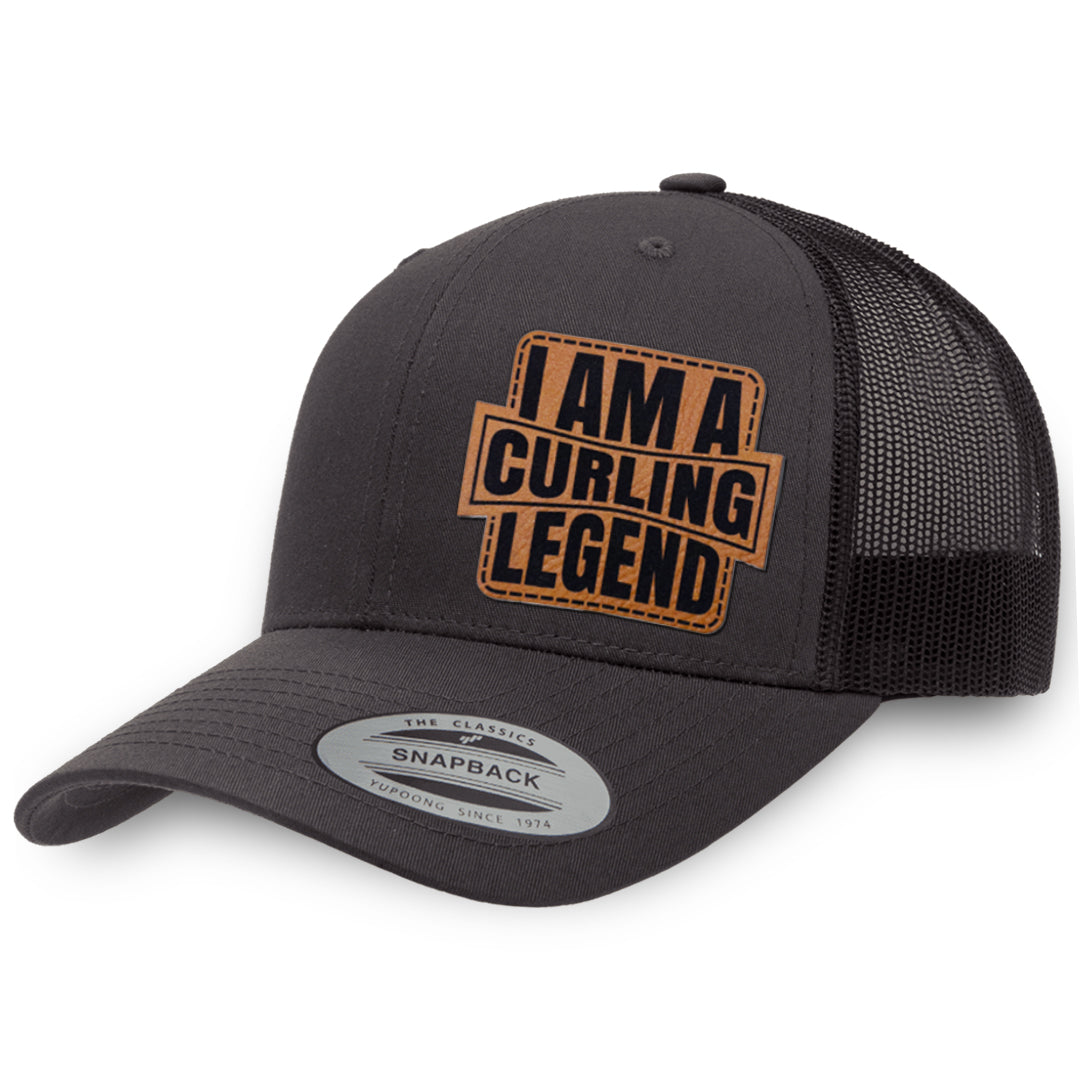 Charcoal / Charcoal leather patch hat - I&