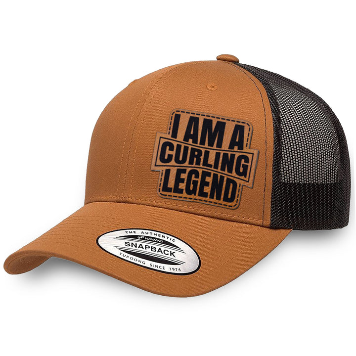 Caramel / Black leather patch hat - I&