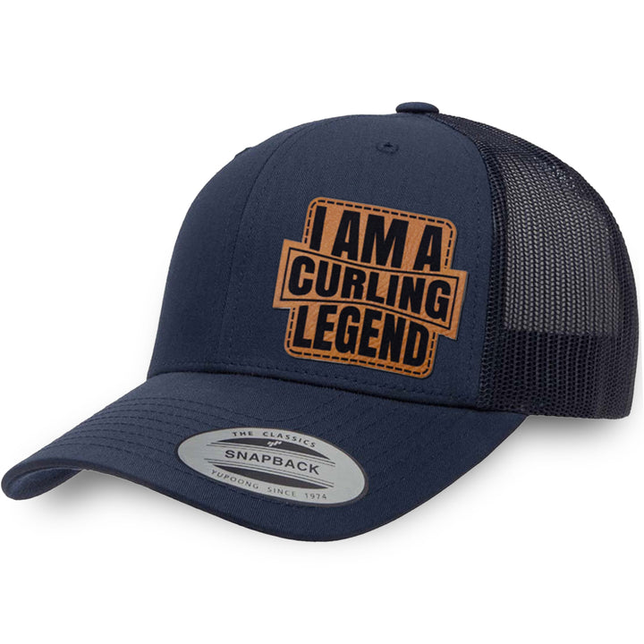 Navy / Navy leather patch hat - I&