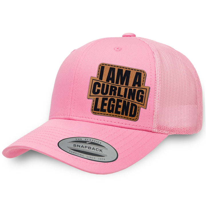 Pink / Pink leather patch hat - I&
