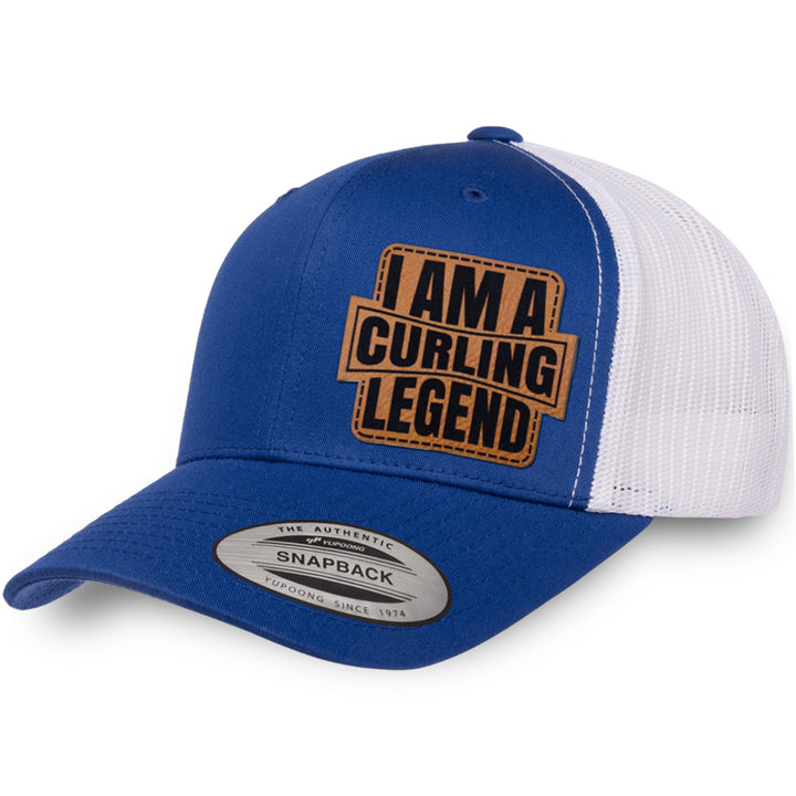 Royal Blue / White leather patch hat - I&