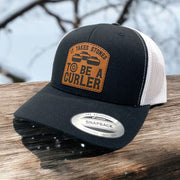 It Takes Stones To Be A Curler | Leather Patch Hat