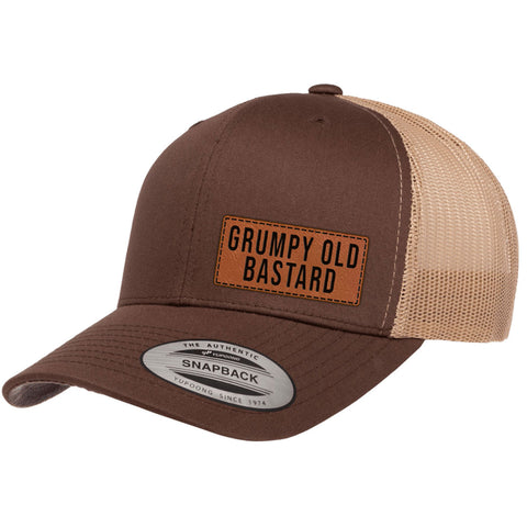 Grumpy Old Bastard | Leather Patch Hat