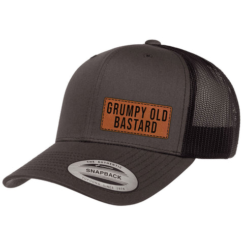Grumpy Old Bastard | Leather Patch Hat