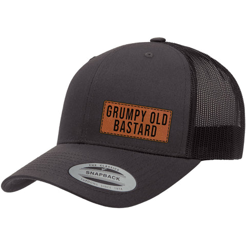 Grumpy Old Bastard | Leather Patch Hat