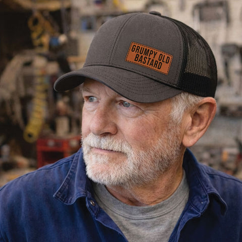 Grumpy Old Bastard | Leather Patch Hat