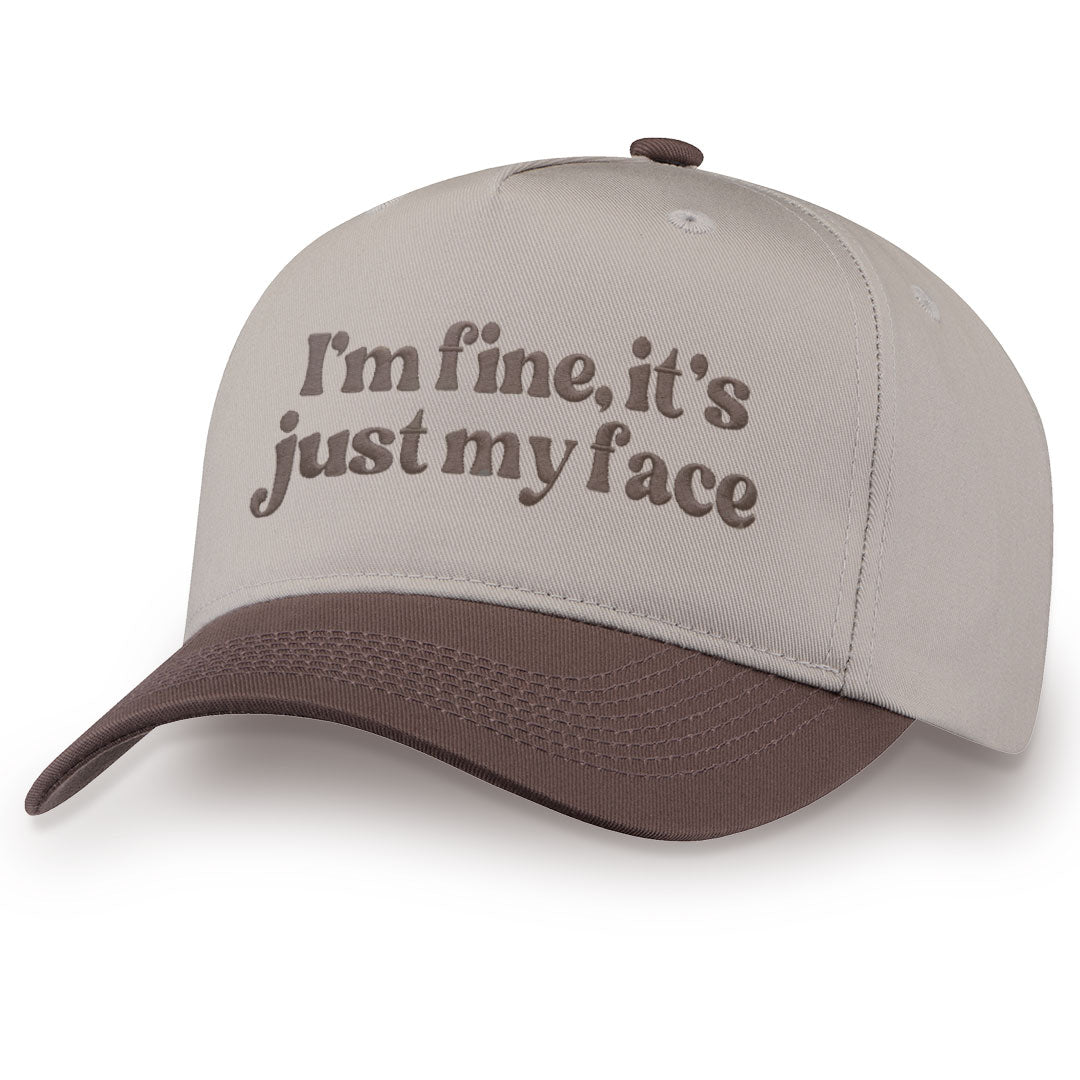 Brown embroidered snapback hat with I&