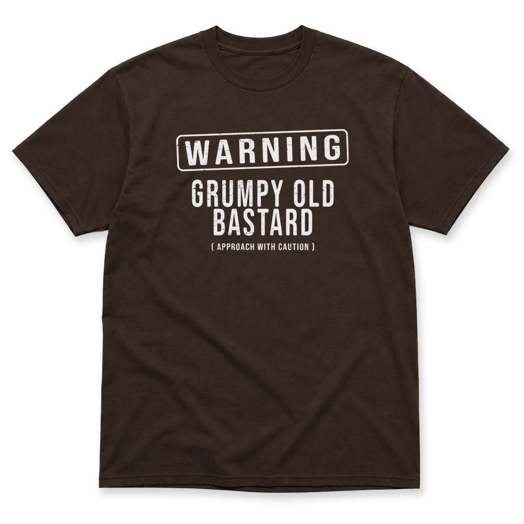 Dark Chocolate t-shirt printed with Grumpy Old Bastard by Pinetree Innovations
