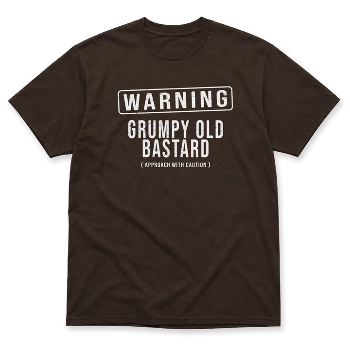 Dark Chocolate t-shirt printed with Grumpy Old Bastard by Pinetree Innovations