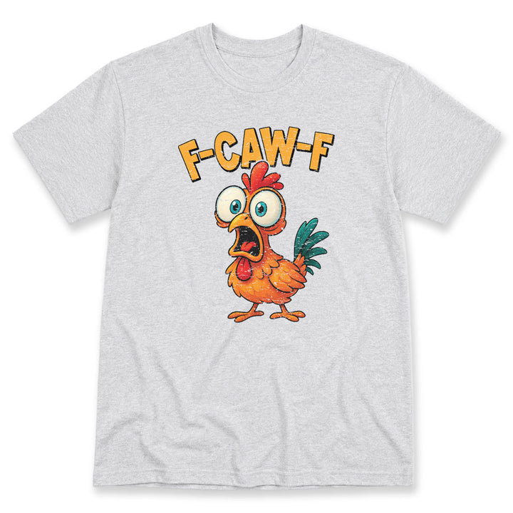 Ash t-shirt printed with F-CAW-F by Pinetree Innovations
