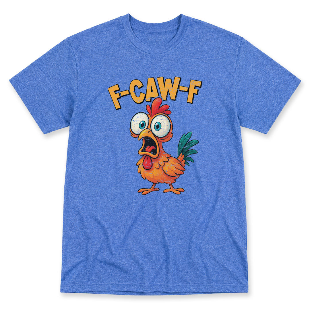 Blue Mist t-shirt printed with F-CAW-F by Pinetree Innovations