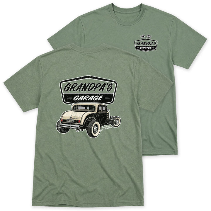 Green t-shirt printed with the Grandpa&