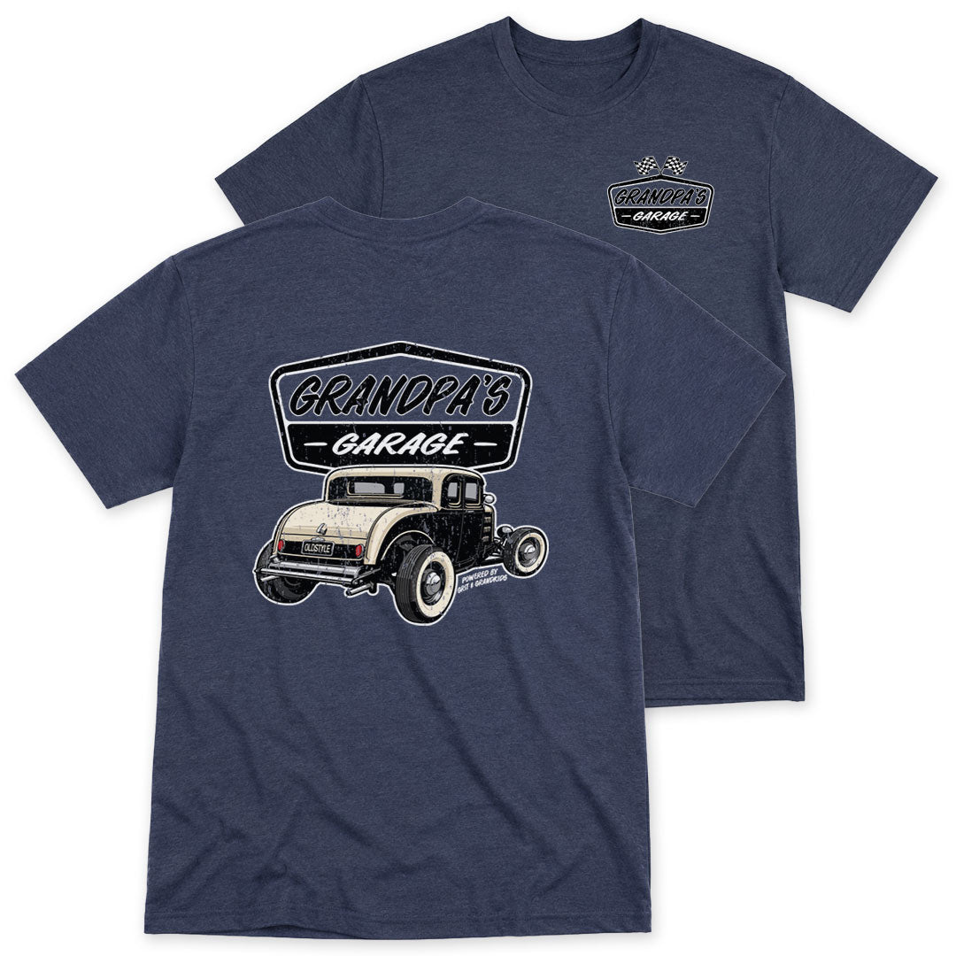 Navy t-shirt printed with the Grandpa&