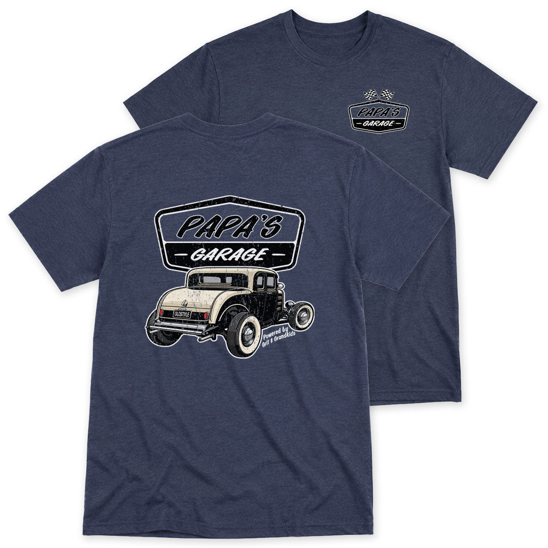 Navy t-shirt printed with the Papa&