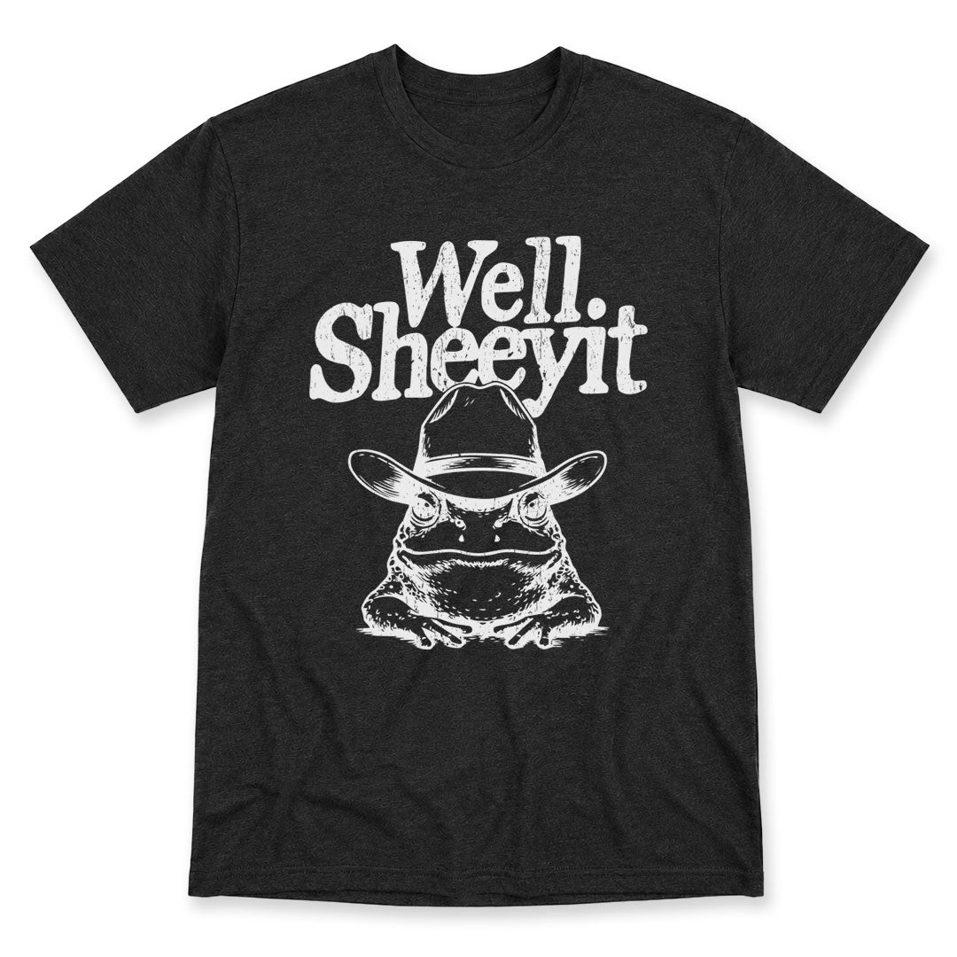 Dark Gray t-shirt printed with the Well Sheeyit design, by Pinetree Innovations