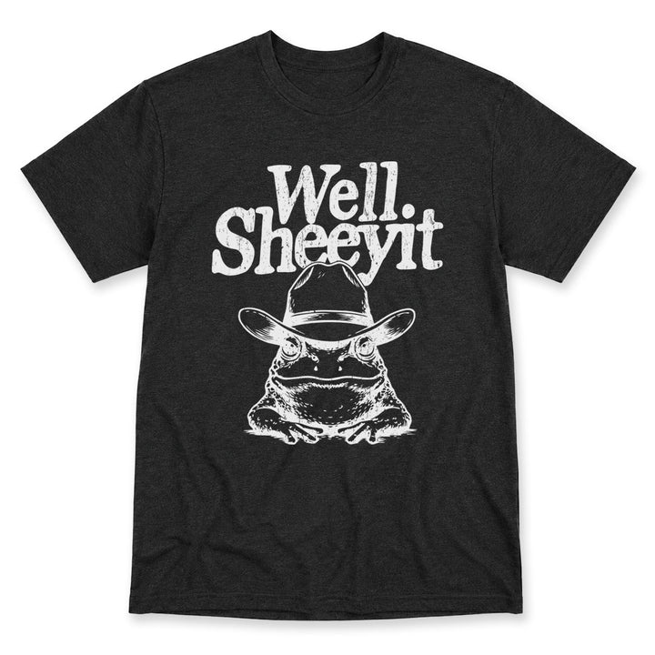 Dark Gray t-shirt printed with the Well Sheeyit design, by Pinetree Innovations