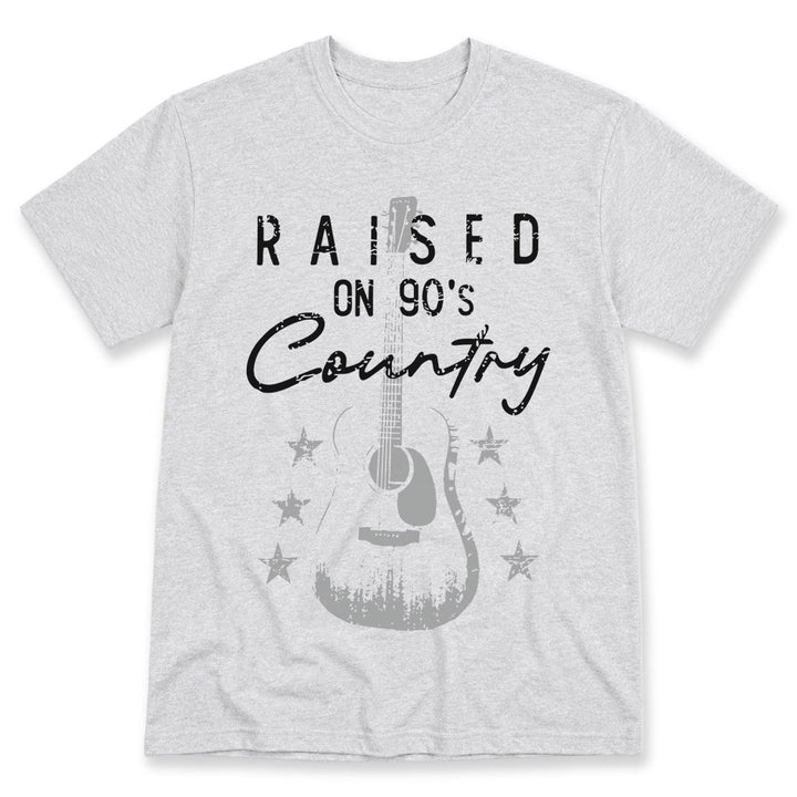 Ash t-shirt printed with the Raised On 90&