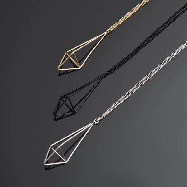 Elongated 3D Diamond | Necklace