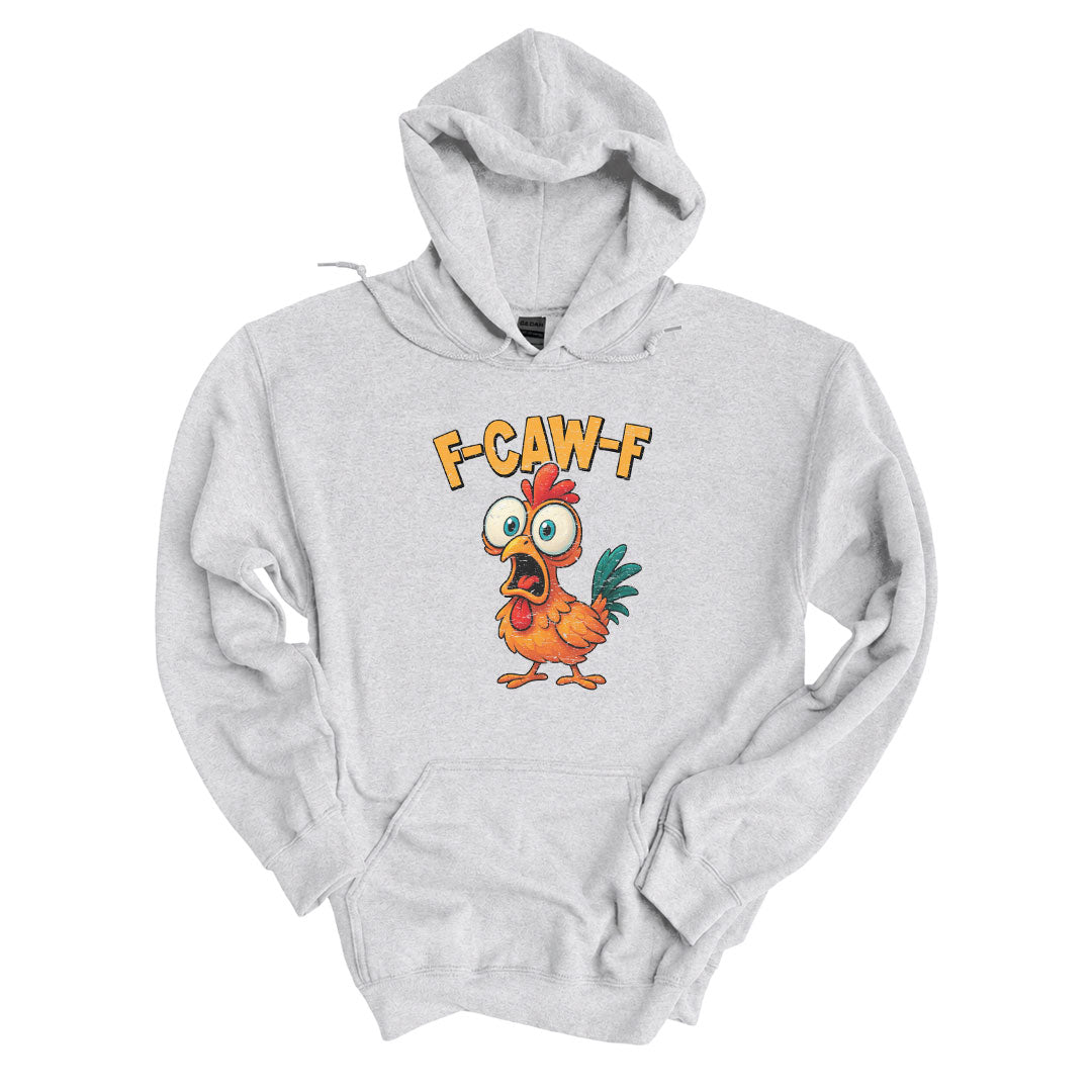 Ash hoodie printed with the F-CAW-F design across the front