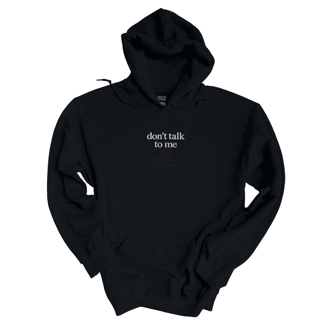 Black hoodie embroidered with Don&
