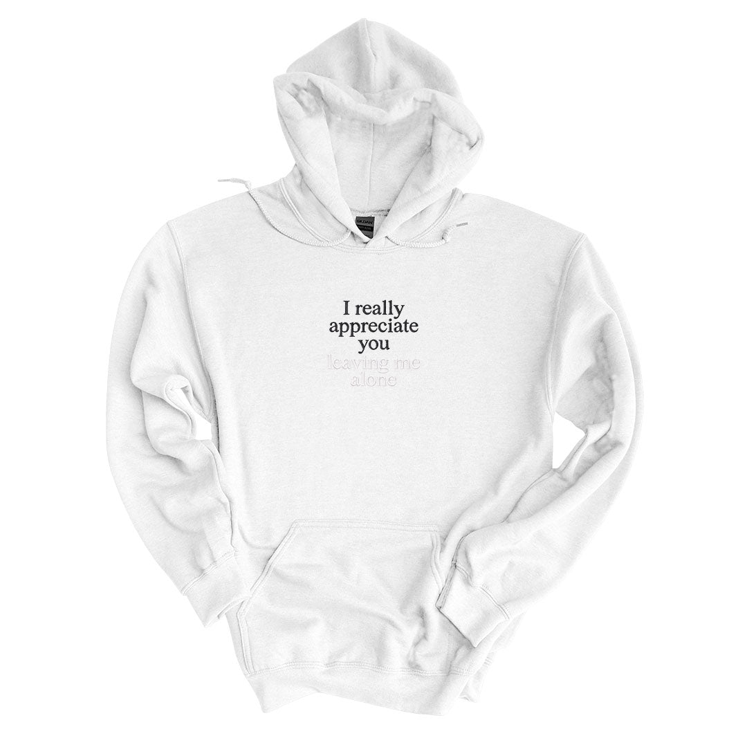 I Really Appreciate You Leaving Me Alone Hoodie