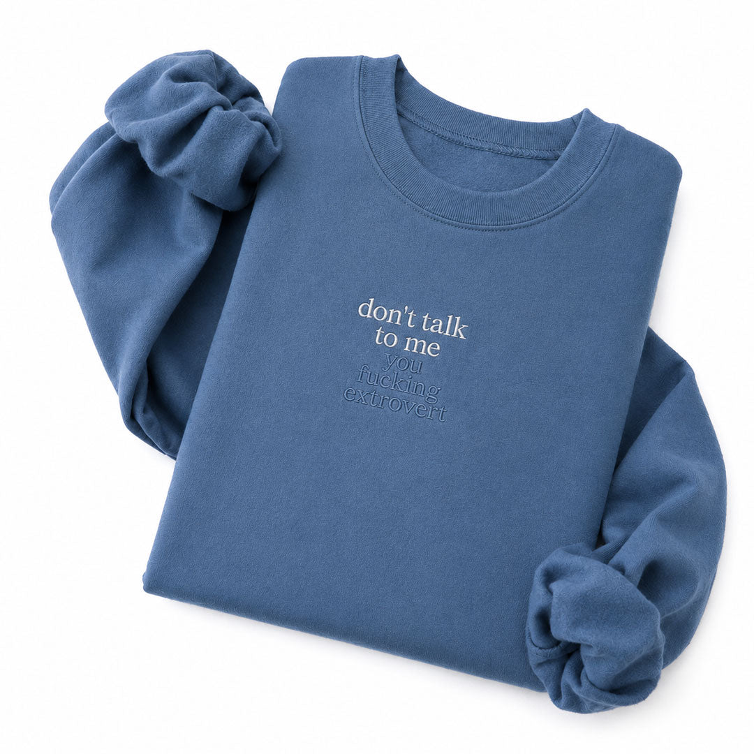 Indigo Blue crewneck sweatshirt embroidered with Don&