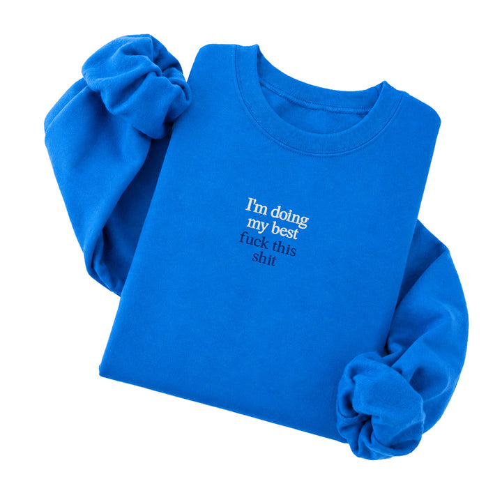 Sapphire crewneck sweatshirt embroidered with I&