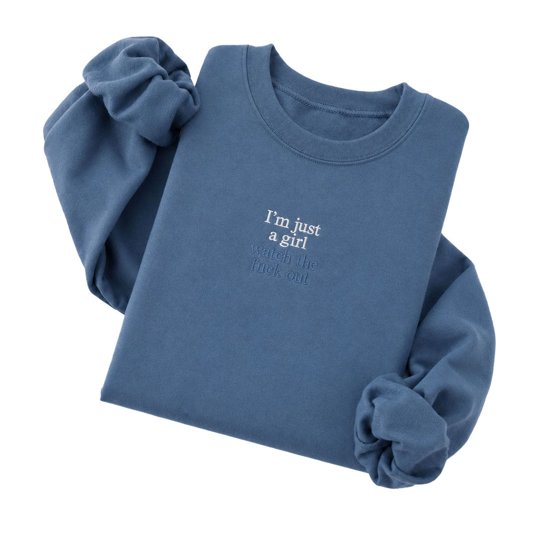 Indigo Blue crewneck sweatshirt embroidered with I&
