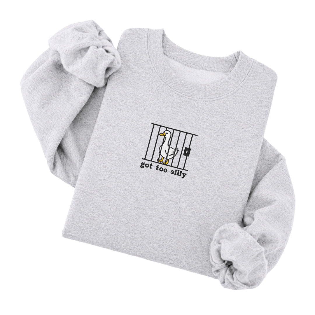 Ash embroidered crewneck sweatshirt - Got Too Silly