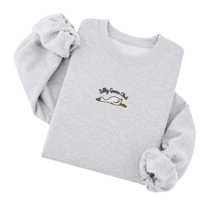 Ash embroidered crewneck sweatshirt - Silly Goose Club