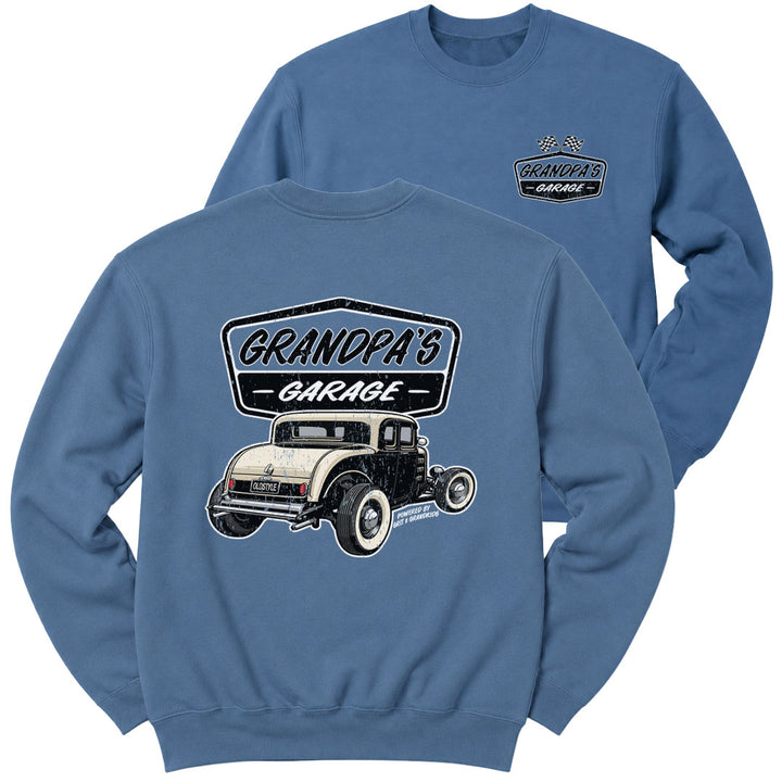 Indigo Blue crewneck sweatshirt printed with "Grandpa&