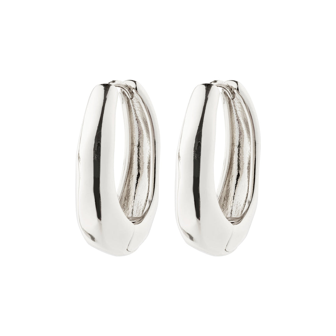 ASHER recycled oval hoop earrings silver-plated