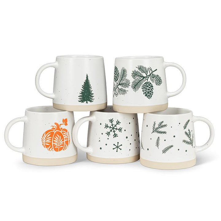 Snowflake Wide Base Mug, detail view