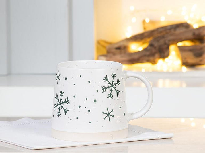 Snowflake Wide Base Mug, styled view